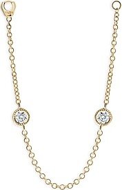 18K Yellow Gold Diamond Chain Connecting Charm Chain