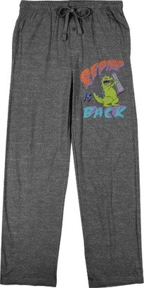 Rugrats Reptar Is Back Men's Graphite Heather Graphic Sleep Pajama Pants-3X-Large