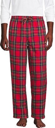 Men's High Pile Fleece Lined Flannel Pajama Pants - X-Small - Rich Red Multi Tartan