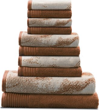 Weaver's Touch Marble Effect 10Pc Cotton Towel Set