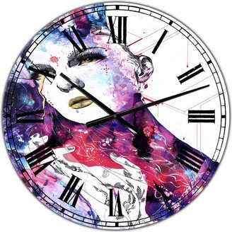 Designart the Flowing Us Large Modern Wall Clock - 36 x 28 x 1