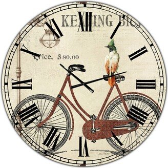 Designart Bike-Keating Bicycle Large Cottage Wall Clock - 36 x 36