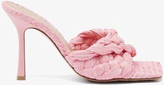 Stretch 90 Intrecciato Faux-raffia Mules