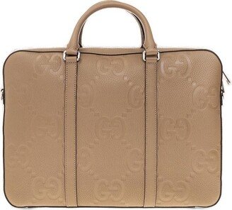 Monogrammed Leather Briefcase
