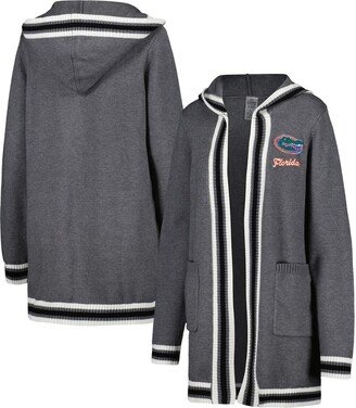 Women's Gameday Couture Charcoal Florida Gators One More Round Tri-Blend Striped Cardigan Sweater