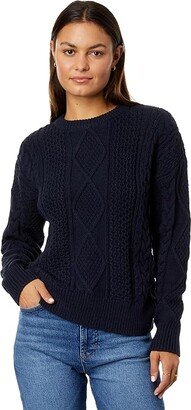 Cotton Cable Pullover (Deep Indigo) Women's Sweater