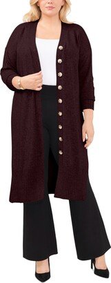 Plus Size Button-Front Duster Cardigan