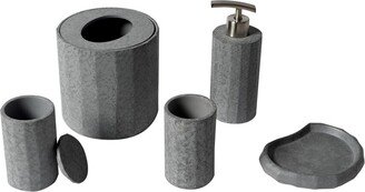 5Pc Concrete Bathroom Accessory Set-AB