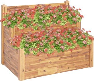 2-Tier Garden Planter 43.3x29.5x33.1 Solid Acacia Wood