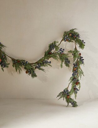 Lulu and Georgia Faux Cypress with Pinecones + Berries Garland