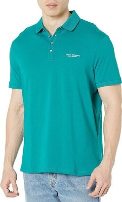 Slim Fit Milano/New York Logo Polo (Deep Lake) Men's Clothing