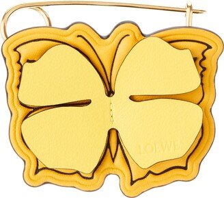 Luxury Butterfly pin charm in calfskin and metal