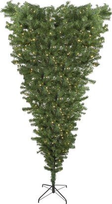 Northern Lights Northlight 7.5Ft Pre-Lit Green Spruce Artificial Upside Down Christmas Tree - Warm White Led Lights