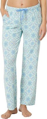 Turtle Mandala Pattern Lightweight Sleep Pants (Sage Green) Women's Pajama