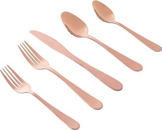 Stravida 20 Piece Flatware Set in Rose Gold Stainless Steel