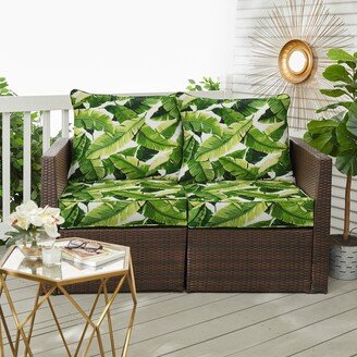 Humble + Haute Green Corded Deep Seating Pillow and Cushion Loveseat Set