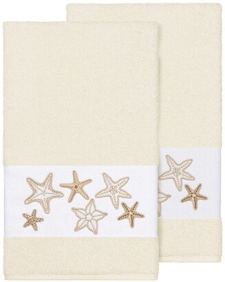 Lydia Embellished Bath Towel - Set of 2 - Cream