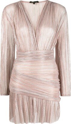 Metallic Gathered Minidress