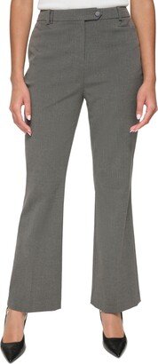 Petite Mid-Rise Pinstripe Pants - Charcoal/Cream