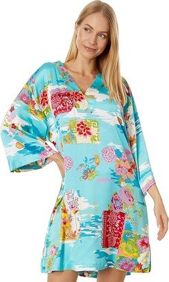 N by Natori Pacifica V-Neck Sleepshirt (Pacific Teal Multi) Women's Pajama