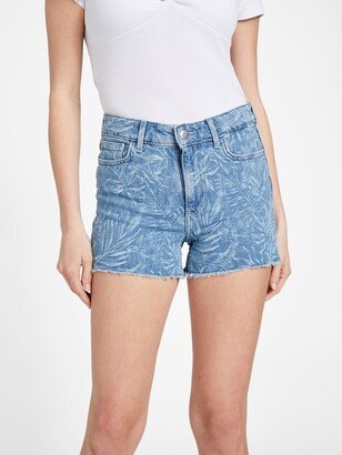 Guess Factory Eco Jane Mid-Rise Frayed Denim Shorts