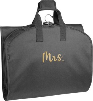 WallyBags 60 Premium Tri-Fold Travel Garment Bag with Pocket and Mrs. Embroidery