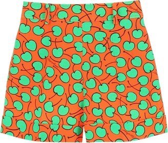 Allover Cherry Printed High-Waisted Shorts