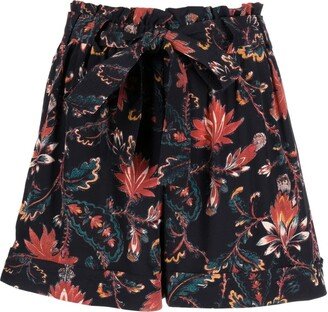 Floral-Print Tie-Waist Shorts