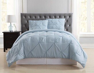 Pleated Light Blue Duvet Set