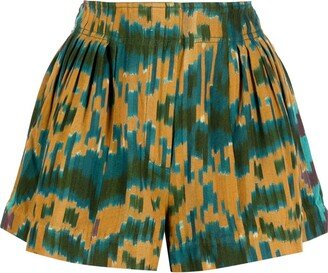 Abstract-Print Cotton Shorts