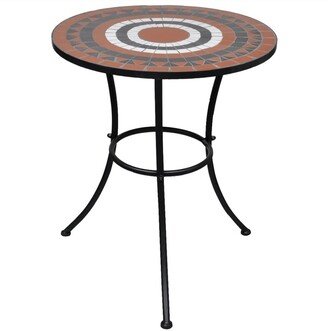 Bistro Table Terracotta and White 23.6