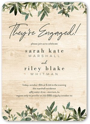 Engagement Party Invitations: Little Lights Engagement Party Invitation, Beige, 5X7, Matte, Signature Smooth Cardstock, Rounded