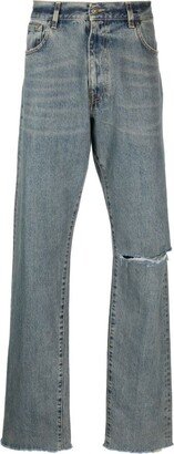 Wide leg denim jeans-AN