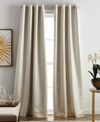 Martha Stewart Collection Lynx Blackout Lined Grommet Curtain Panels Created For Macys