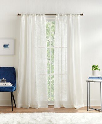 Pinstripe Sheer Pole Top 2-Piece Curtain Panel, 50