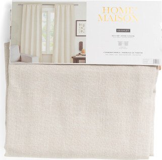 Set Of 2 38x108 Linen Blend Curtains