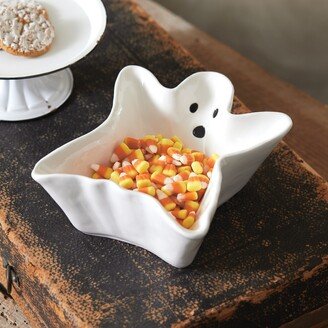 Ceramic Ghost Candy Dish - 7¼''W x 9''D x 3''H