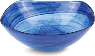 Curata Cobalt Blue Alabaster Square Glass 10 Inch Bowl