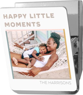 Magnets: Happy Little Moments Clip Magnet, 2X2.5, White