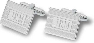 Men's Rectangular Cuff Links in Sterling Silver (1-4 Initials)