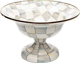 Mackenzie-Childs Sterling Check Large Enamel Compote