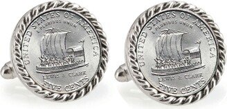 American Coin Treasures 2004 Keelboat Rope Bezel Coin Cuff Links