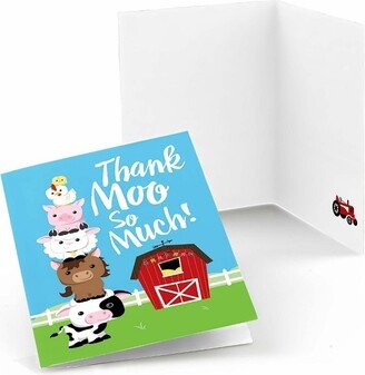 Big Dot of Happiness Farm Animals - Baby Shower or Birthday Party Thank You Cards (8 count)