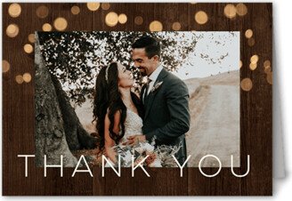 Wedding Thank You Cards: Rustic Shimmer Thank You Card, Brown, 3X5, Matte, Folded Smooth Cardstock