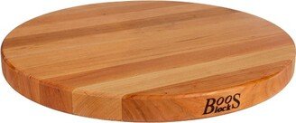 Large Cherry Wood Cutting Board for Kitchen Prep 18 Inches Diameter, 1.5 Inches Thick Reversible End Grain Round Charcuterie Boos Block