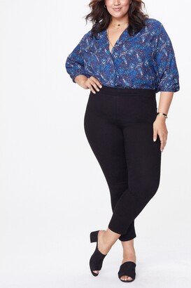 Plus Size Skinny Ankle Pull-On Side Slit Jeans