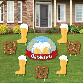 Big Dot Of Happiness Oktoberfest - Outdoor Lawn Decor - Beer Festival Yard Signs - Set of 8