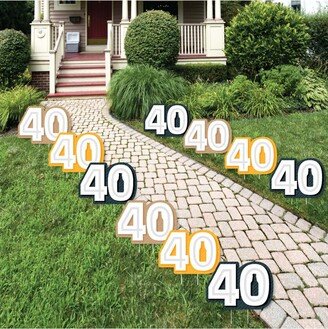 Big Dot Of Happiness Cheers & Beers to 40 Years - Lawn Decor - Outdoor Party Yard Decor - 10 Pc