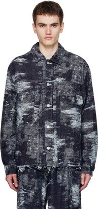 TAAKK Navy Frayed Denim Jacket