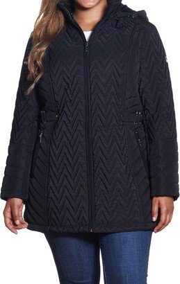 Chevron Quilt Hooded Jacket